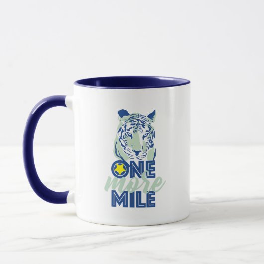 Un Mile de plus Motivation Blue Tiger Mug (Gauche)
