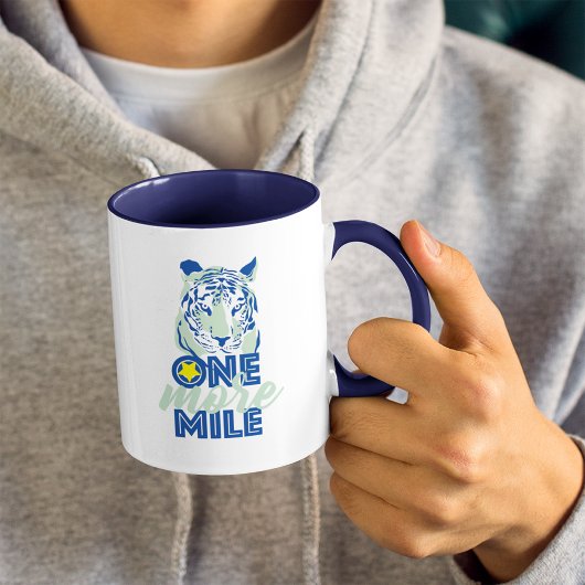 Un Mile de plus Motivation Blue Tiger Mug