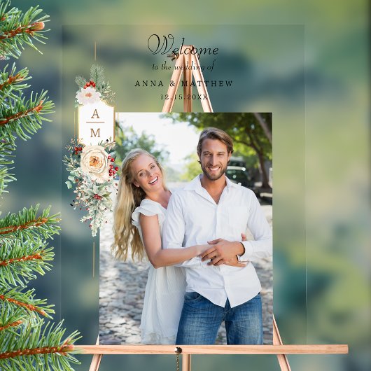 Un Monogramme Floral De Noël Simplement Élégant Bi