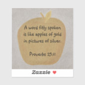 Un mot bien parlé, Proverbes 25:11 stickers vinyle (Feuille)