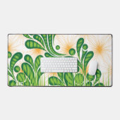 Un motif artistique vert et or représentant un arb (Clavier et souris)