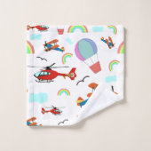 Un motif de vol de garçon sur fond blanc (Gant de toilette)