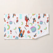 Un motif de vol de garçon sur fond blanc (Serviette à main)