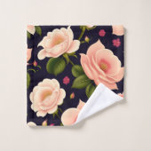 Un motif sans soudure avec des roses roses sur un  (Gant de toilette)