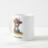 Un mug à café avec un bœuf peint en 3D mignon (Devant gauche)