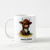 Un mug à café avec un bœuf peint en 3D mignon (Gauche)
