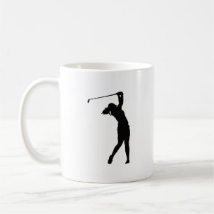 Un mug avec un design en silhouette de golf, un ca