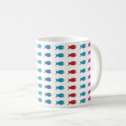 Un mug avec une école de poissons (Devant droit)