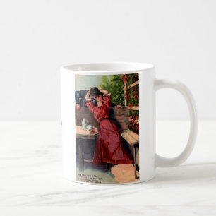 Un mug carte postale victorienne "A Kiss"