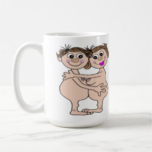 Un Mug Couple Avec Un Gros Câlin
