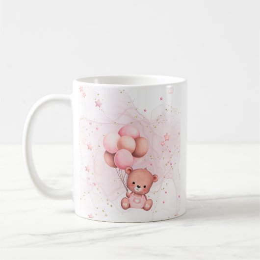 Un mug de célébration avec un ours en peluche rose (Gauche)