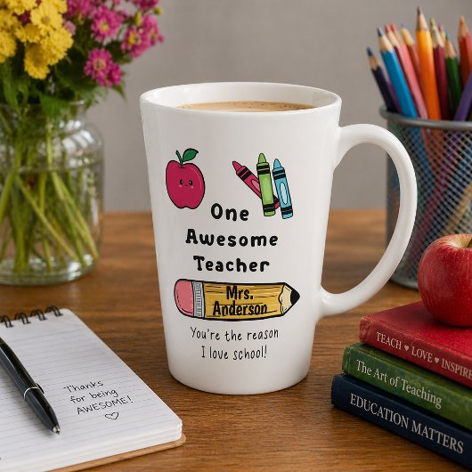 Un Mug Latte École que J'adore pour une Raison : u