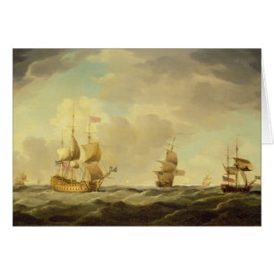 Un navire amiral anglais sous la voile facile dans