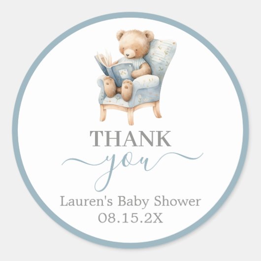Un nouveau Baby shower de chapitre Sticker rond ga (Devant)