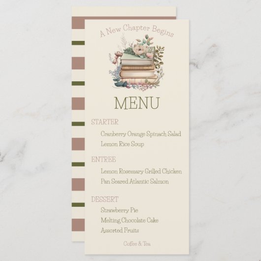 Un nouveau chapitre commence le menu Fête des mari (Devant / Derrière)