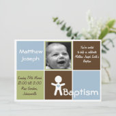 un nouveau coeur baptême bébé garçon invitation (Debout devant)