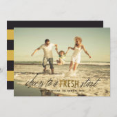 Un nouveau départ heureux carte photo du Nouvel An (Devant / Derrière)