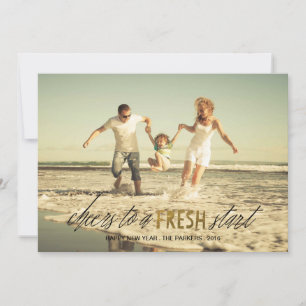 Un nouveau départ heureux carte photo du Nouvel An