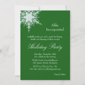 Un Offset de vacances vert Snowflake Invitation (Devant)