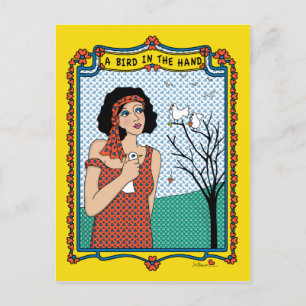 Un oiseau dans la carte postale Hand_B_