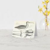 Un oiseau debout "Merci !" Carte de vœux (Fleur jaune)