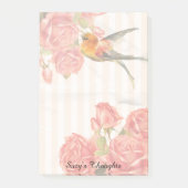 Un oiseau parmi les Roses Notes Post-it® 4 x 6 (Devant)