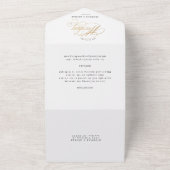 Un or calligraphie élégante tout en une invitation (Dehors)