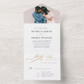 Un or calligraphie élégante tout en une invitation (À l'intérieur)