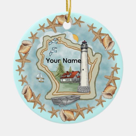 Un ornement du phare de Wisconsin Shells (Devant)