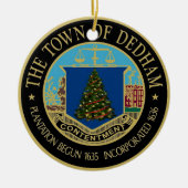 Un ornement en céramique de Noël très Dedham (Devant)