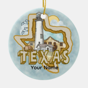 Un ornement en céramique du phare du Texas