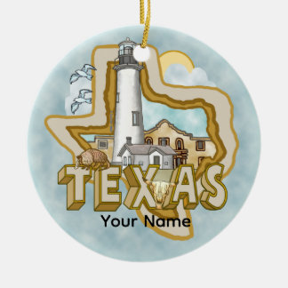 Un ornement en céramique du phare du Texas