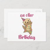 Un Otter Anniversaire Souhaite Une Carte Postale J (Devant / Derrière)