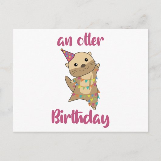 Un Otter Anniversaire Souhaite Une Carte Postale J (Devant)
