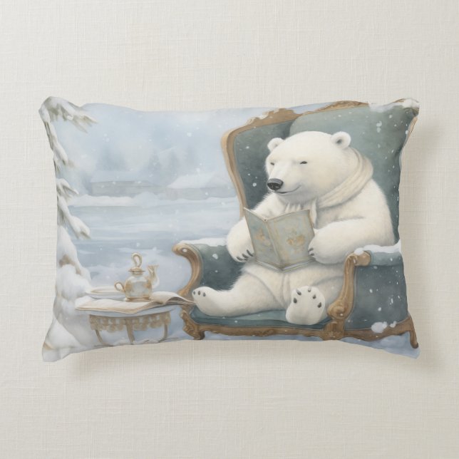 Un Ours blanc polaire dans le Coussin d'accents de (Devant)