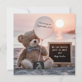 Un ours neutre faire-part numérique de grossesse (Devant)