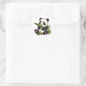 Un panda mignon mange un autocollant en bambou (Sac)