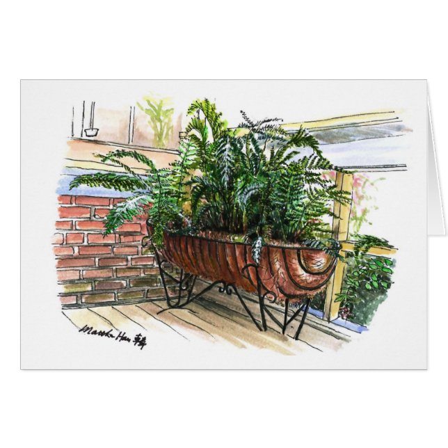 Un panier des fougères (Devant horizontal)
