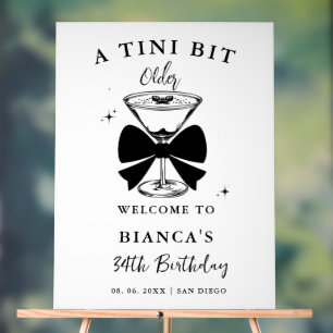 Un panneau de bienvenue Martini d'anniversaire un