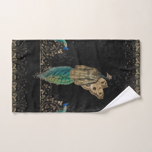 Un paon à vapeur (Serviette à main)