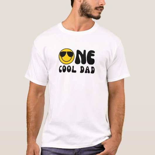 "Un papa Cool" Blanc T-shirt anniversaire papa (Devant)