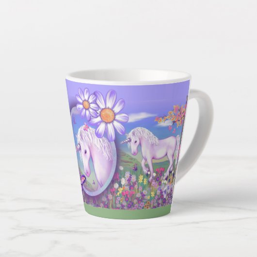 Un paradis mauve Latte Mug (Angle droit)