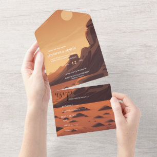 Un Paysage du désert Mariage tout en une invitation