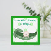 UN PEA DANS UN POD BABY SHOWER INVITATION FILLE/GA (Debout devant)
