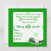 UN PEA DANS UN POD BABY SHOWER INVITATION FILLE/GA (Dos)