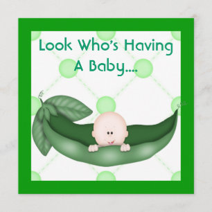 UN PEA DANS UN POD BABY SHOWER INVITATION FILLE/GA