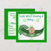 UN PEA DANS UNE DOUCHE POD BÉBÉ INVITATIONS (Devant / Derrière)