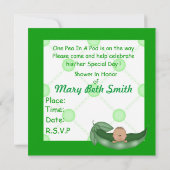 UN PEA DANS UNE DOUCHE POD BÉBÉ INVITATIONS (Dos)
