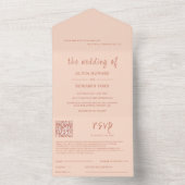 Un Peach QR Code moderne tout en une invitation (À l'intérieur)