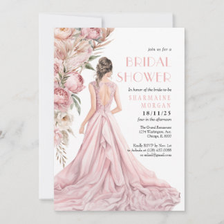 Un Peonies Roses Dreamdal Shower Invitation